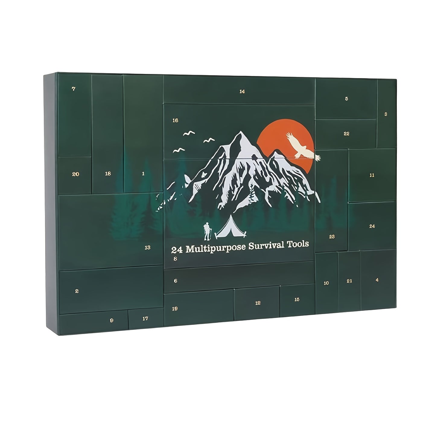 24 Napos Túlélő Eszközkészlet - Survival Kit Adventi Naptár, Outdoor Kütyük és Ajándékok Férfiaknak